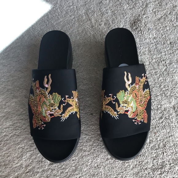 bebe slip on sandals